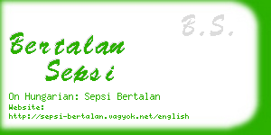 bertalan sepsi business card